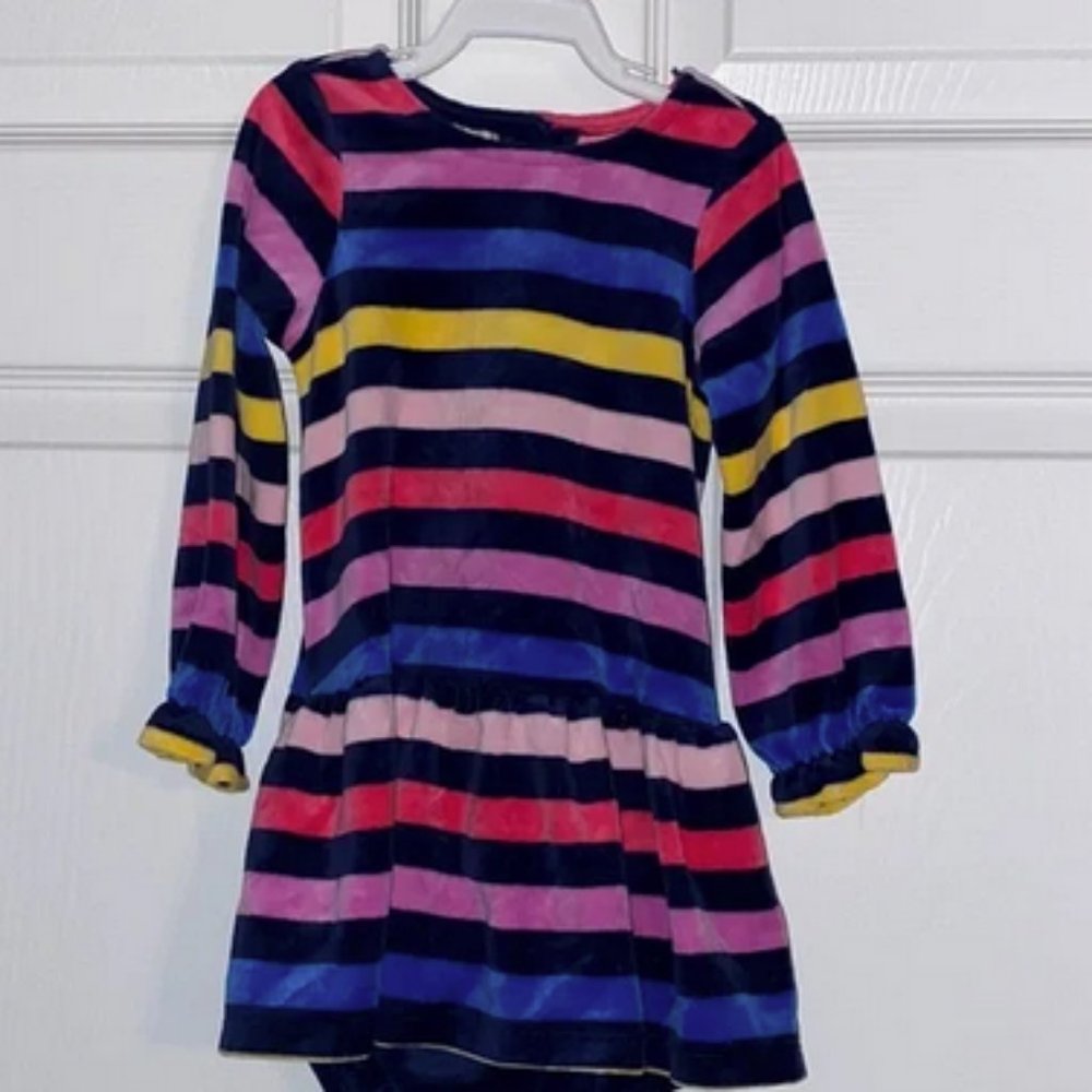 First Impressions Baby Girls Striped Velour Dress with Bloomers - NWT